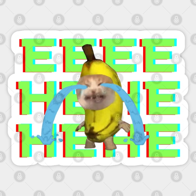 Crying Banana Cat Meme Sticker by HoldenFamilyDesigns